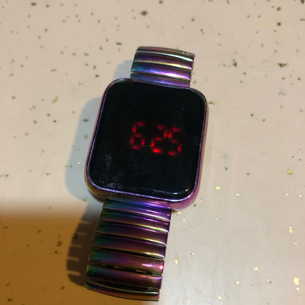 Iridescent Rainbow LED Digital Watch - Unbranded